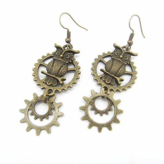 Boucles d' Oreilles Hibou - Grand Duc-Passion Steampunk