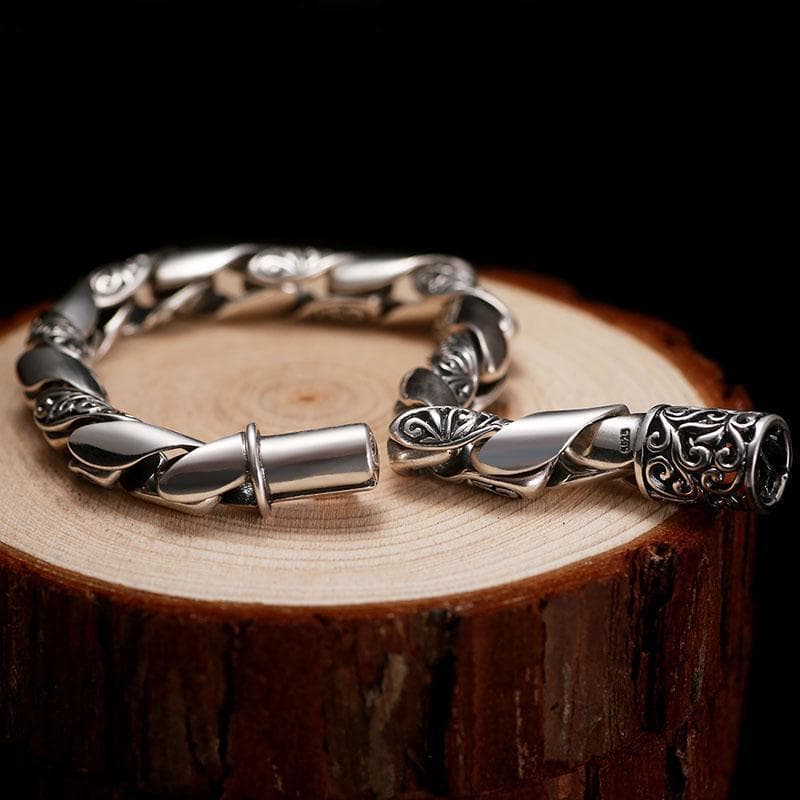Bracelet Argent Massif Vintage-Passion Steampunk