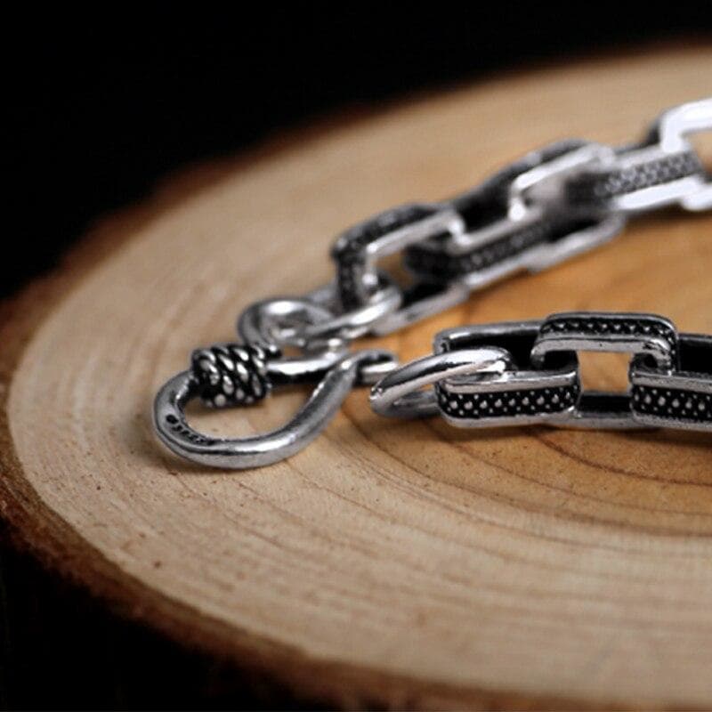 Bracelet Argent Vintage Homme - Chaîne Victorienne-Passion Steampunk