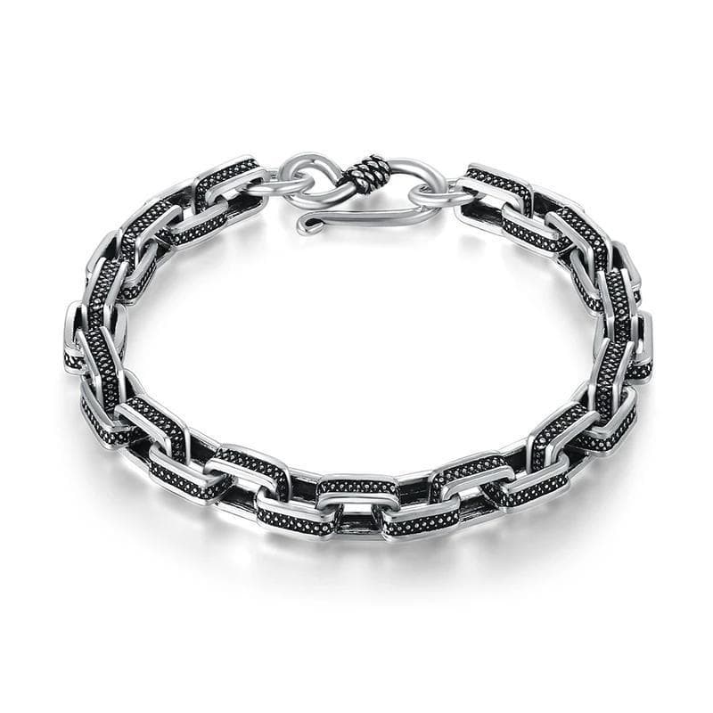 Bracelet Argent Vintage Homme - Chaîne Victorienne-Passion Steampunk