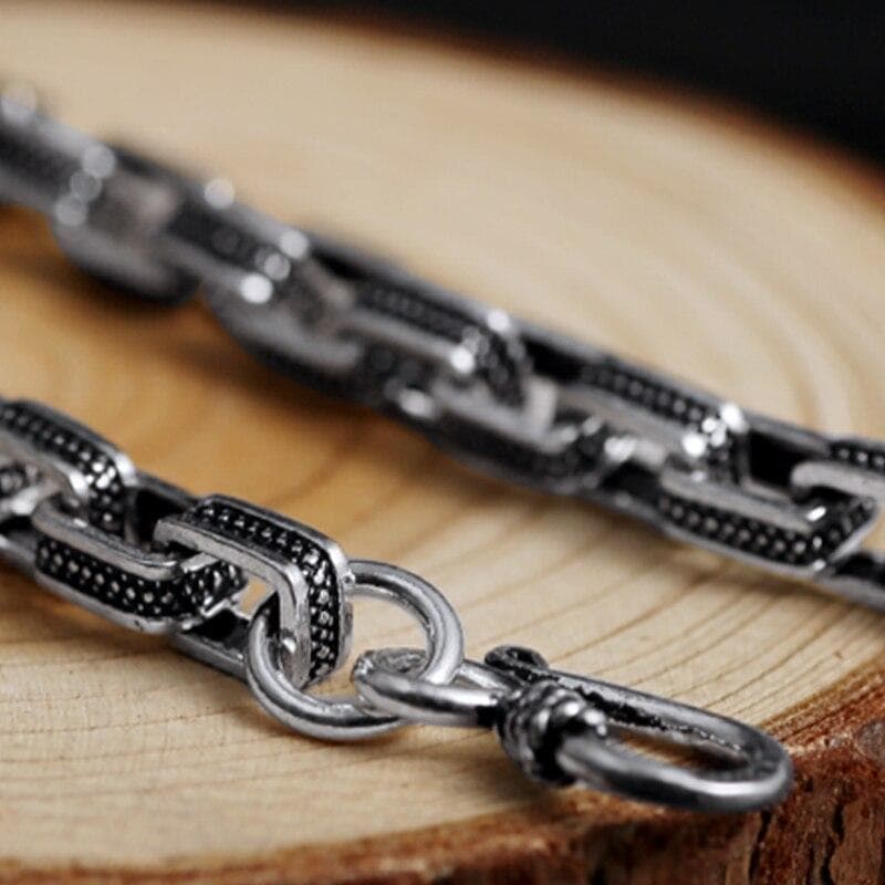 Bracelet Argent Vintage Homme - Chaîne Victorienne-Passion Steampunk