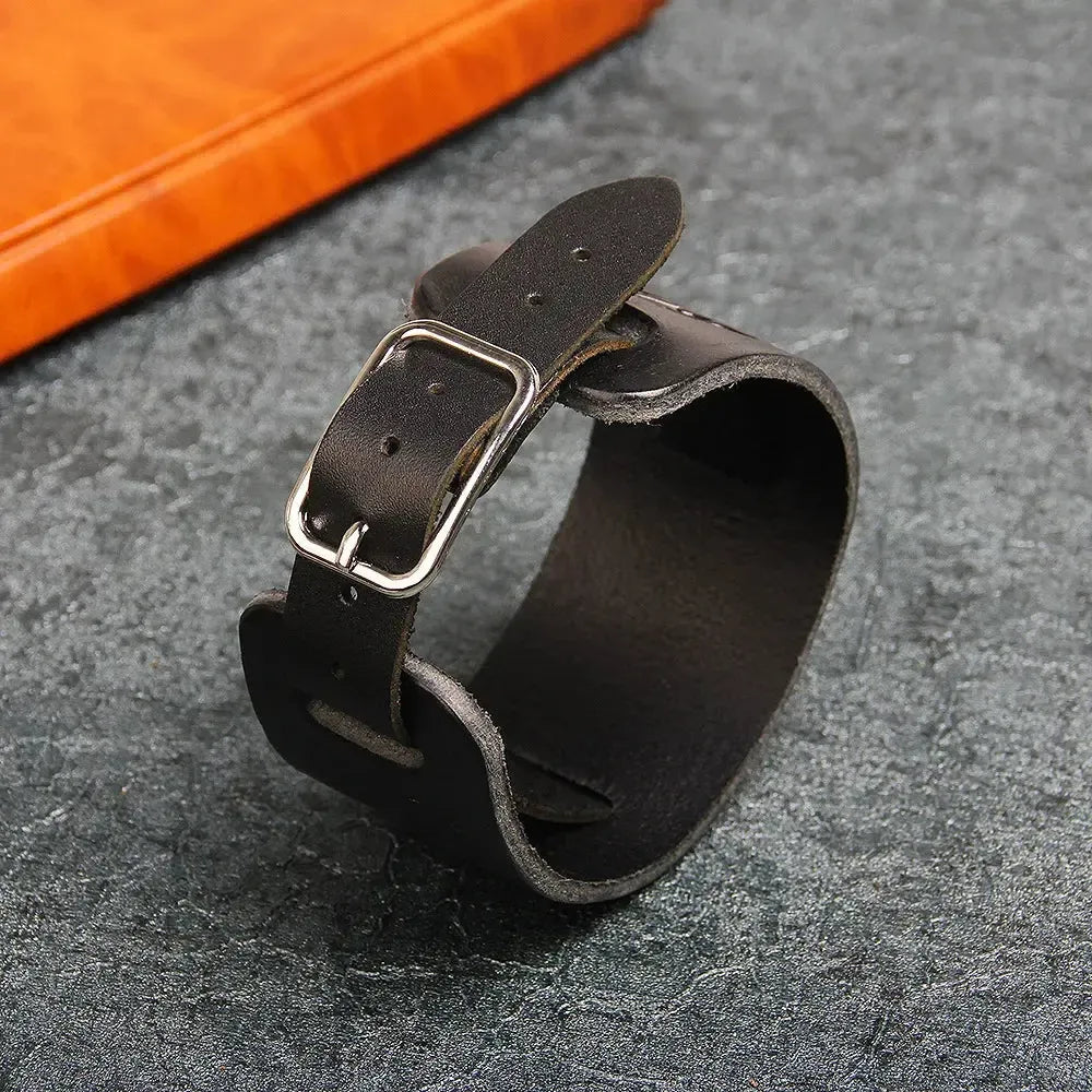 Bracelet de Force Marron en Cuir-Passion Steampunk