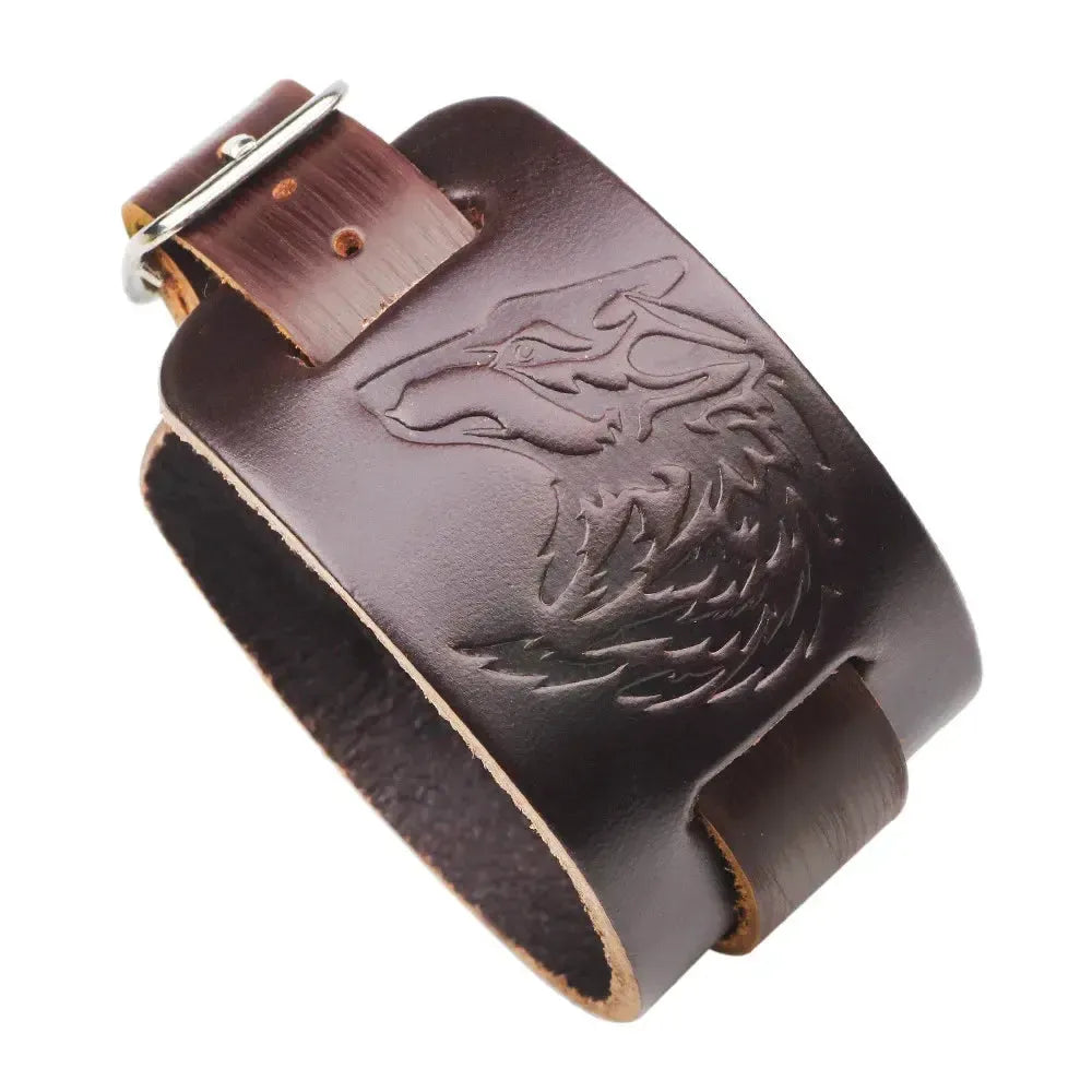 Bracelet de Force Marron en Cuir-Passion Steampunk