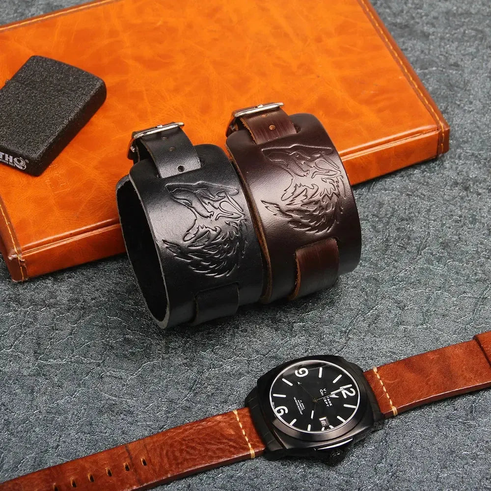 Bracelet de Force Marron en Cuir-Passion Steampunk