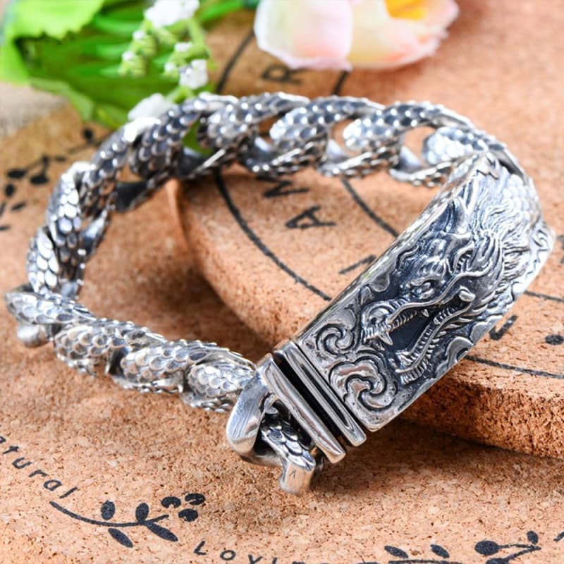 Bracelet Dragon Homme Argent - Style Vintage-Passion Steampunk