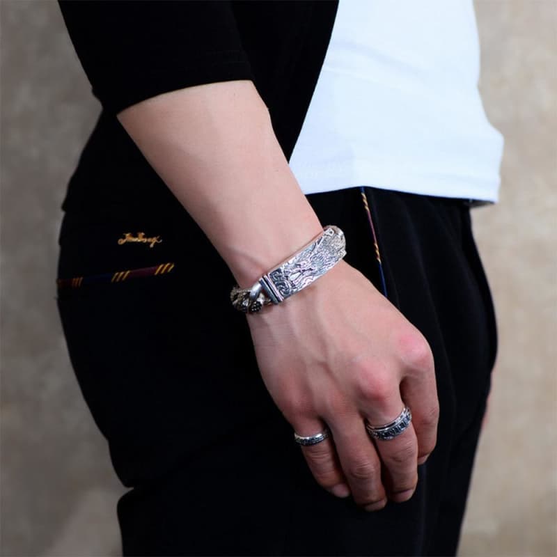 Bracelet Dragon Homme Argent - Style Vintage-Passion Steampunk
