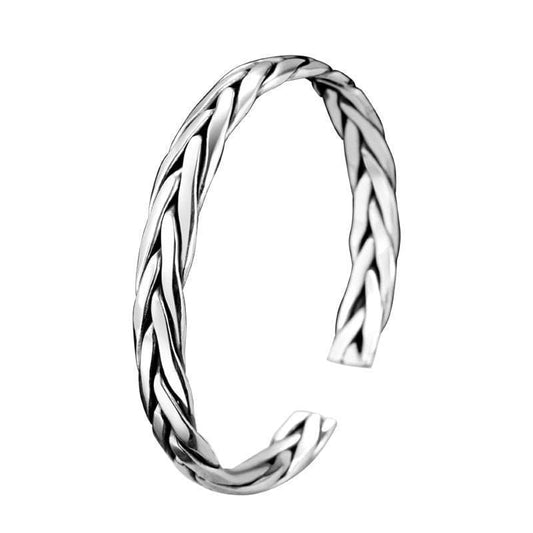 Bracelet Jonc Homme Argent Tressé-Passion Steampunk