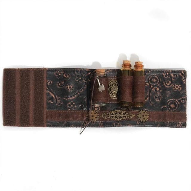 Porte Fioles Cuir - Brassard Steampunk-Passion Steampunk