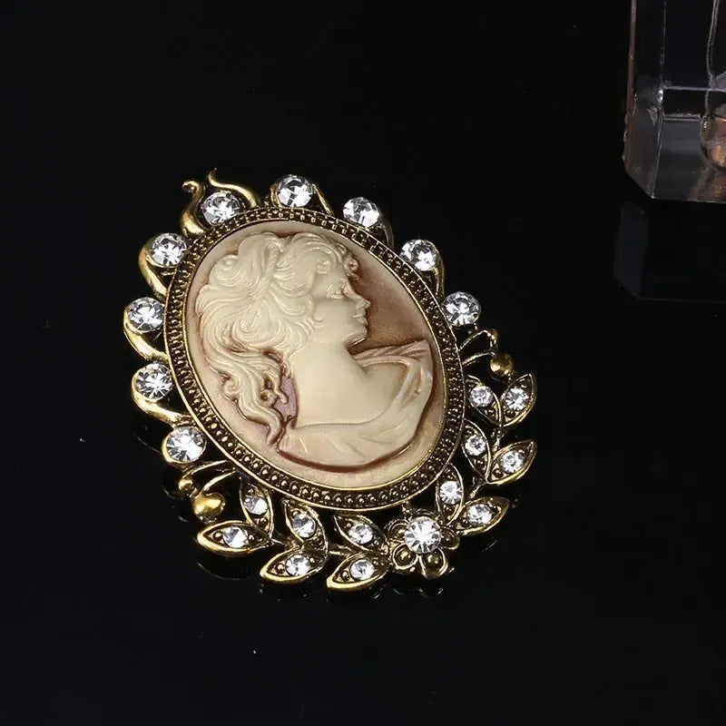 Broche Camée Plaqué Or-Passion Steampunk