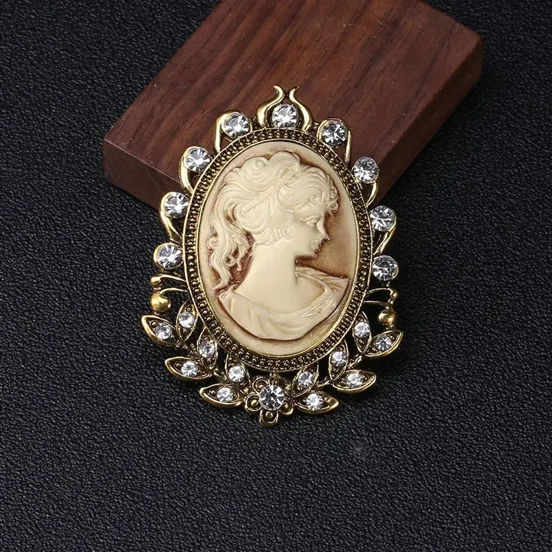 Broche Camée Plaqué Or-Passion Steampunk