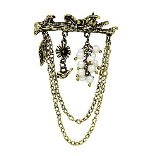 Broche Steampunk - Branche et Chaines-Passion Steampunk