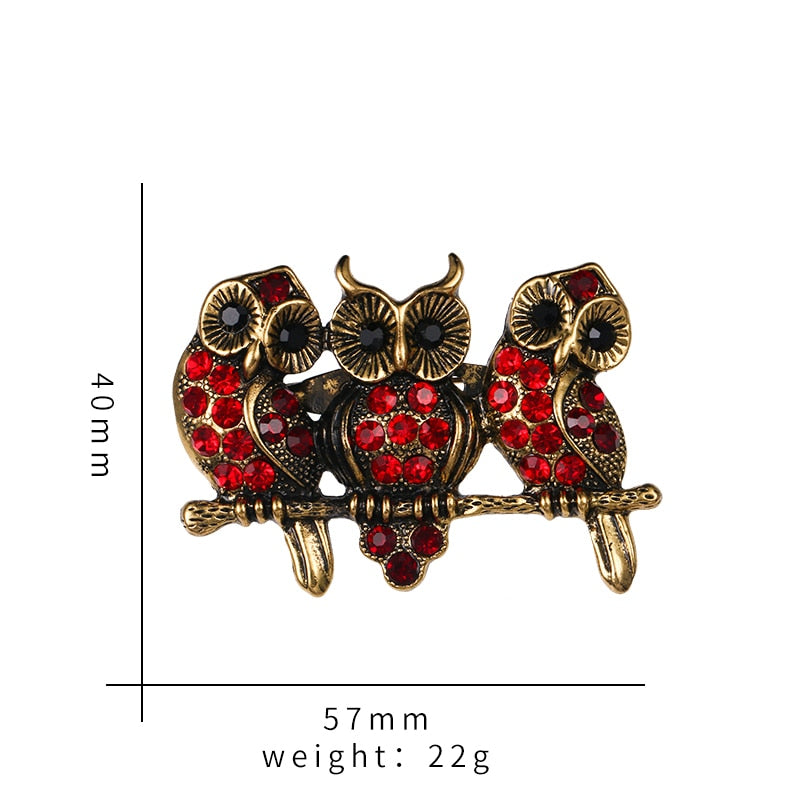 Broche Steampunk - Chouettes Rouges-Passion Steampunk