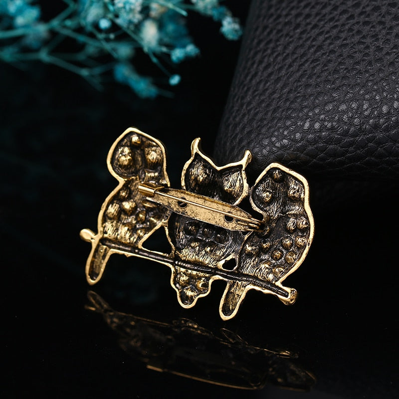 Broche Steampunk - Chouettes Rouges-Passion Steampunk