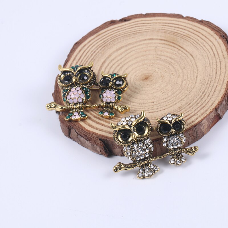 Broche Steampunk - Deux Chouettes-Passion Steampunk