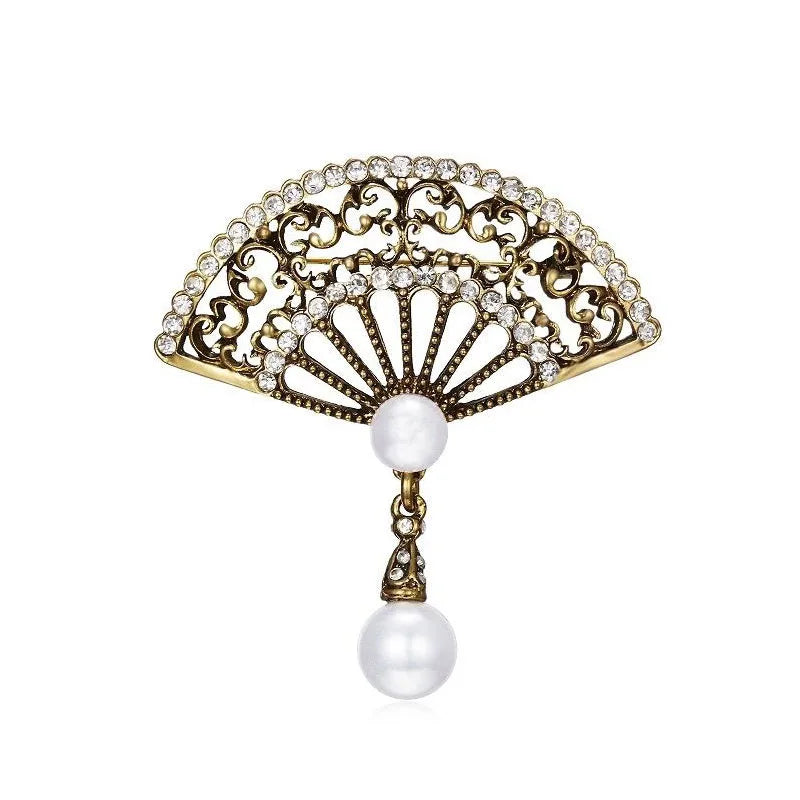 Broche Fantaisie Vintage- Eventail-Passion Steampunk