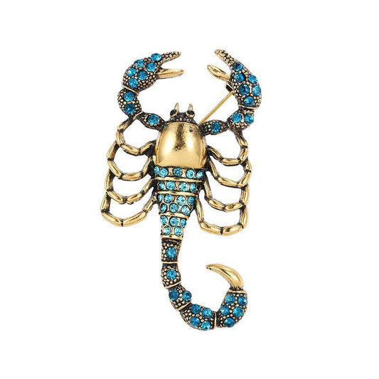 Broche Steampunk - Scorpion Bleuté-Passion Steampunk