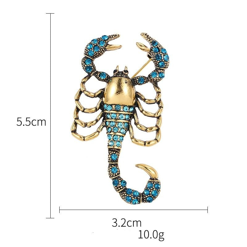 Broche Steampunk - Scorpion Bleuté-Passion Steampunk