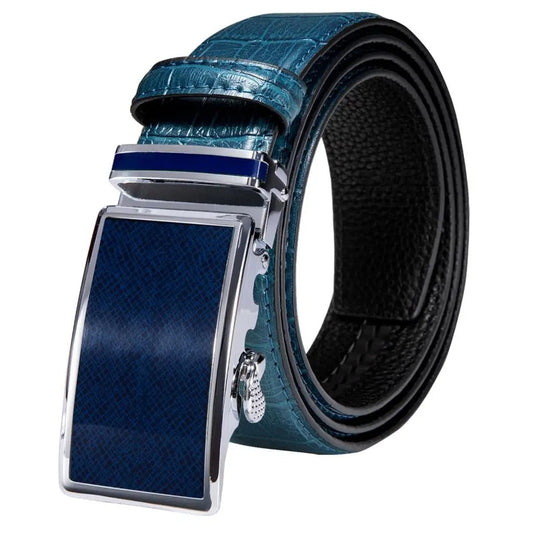 Ceinture Cuir Homme - Boucle Automatique - Steampunk Turquoise-Passion Steampunk