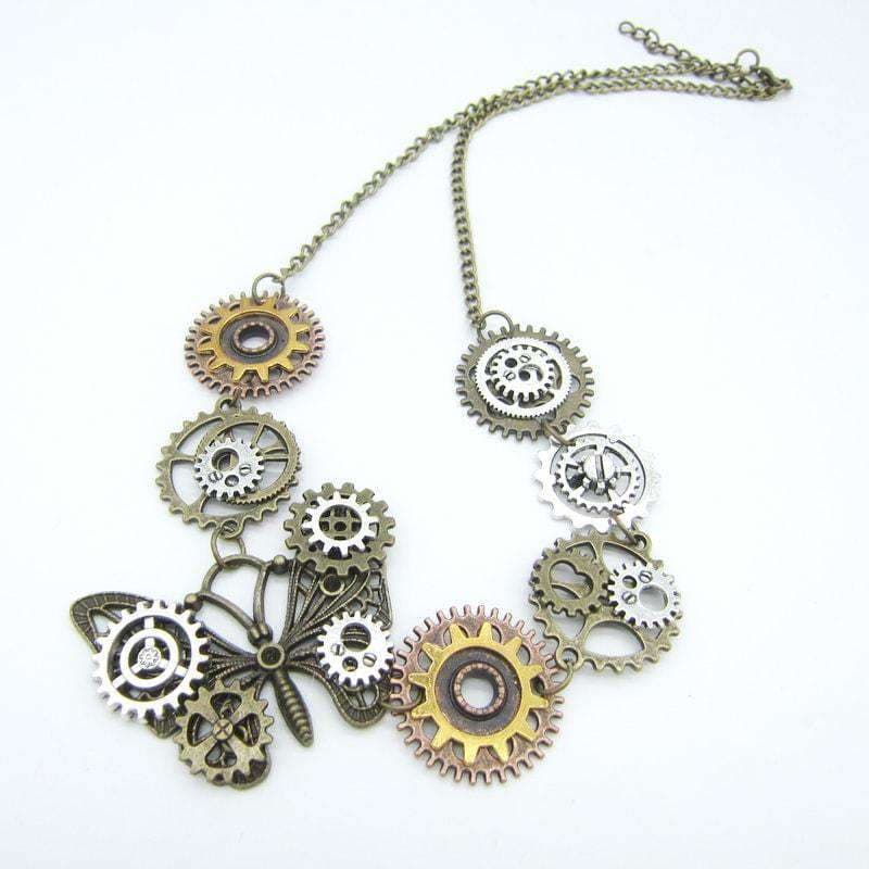 Pendentif Chaine avec Papillon Polyxena-Passion Steampunk