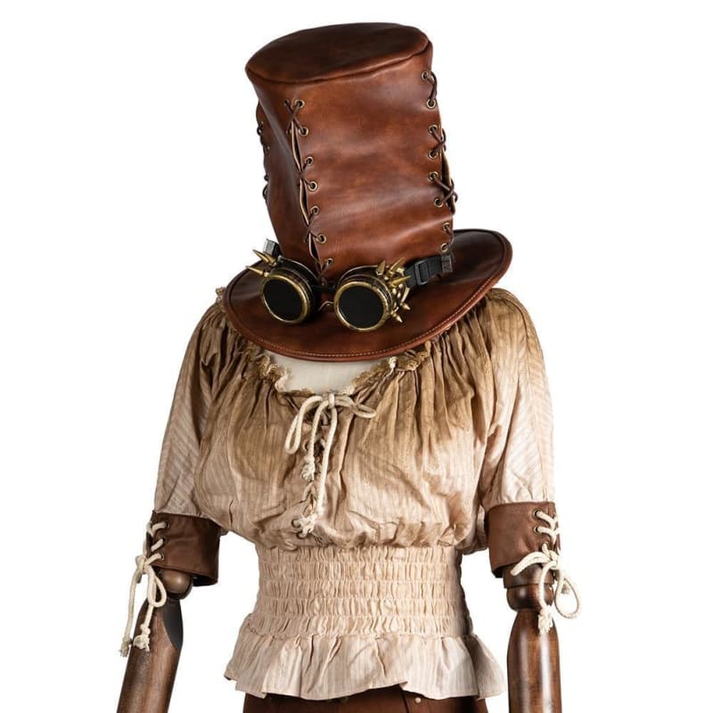 Chapeau Haut de Forme Cuir - Épouvantail-Passion Steampunk