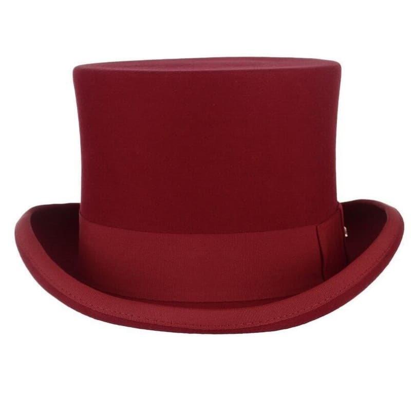 Chapeau Haut de Forme Rouge Écarlate-Passion Steampunk