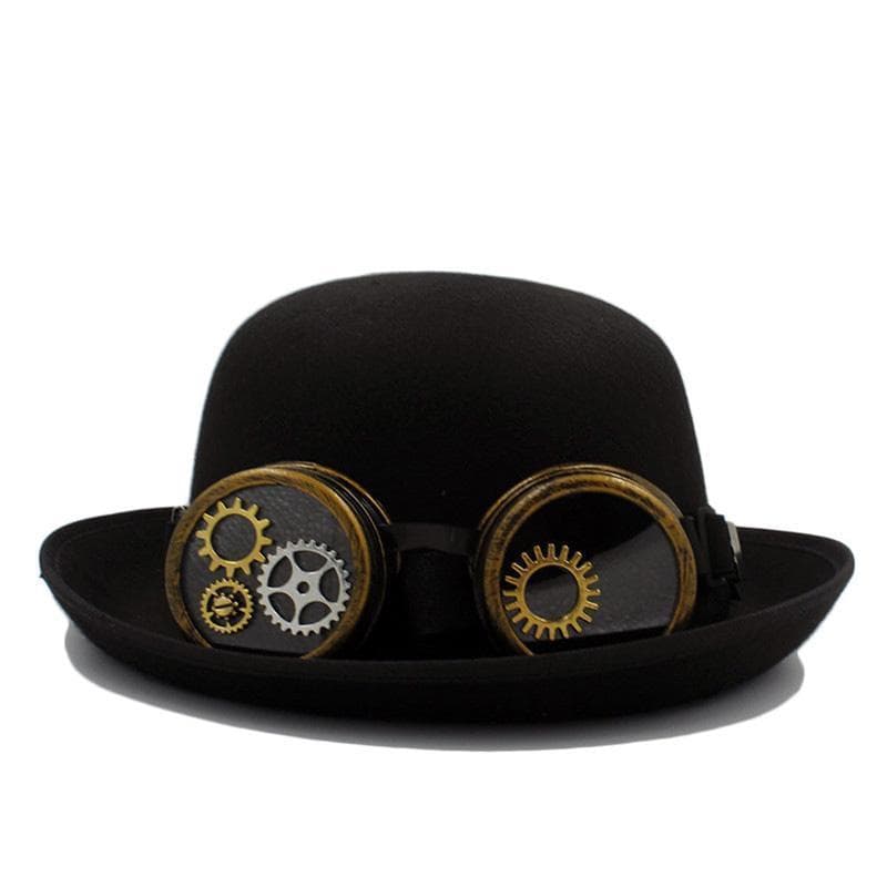 Chapeau Melon Steampunk avec Lunettes – Style Rétro Futuriste-Passion Steampunk