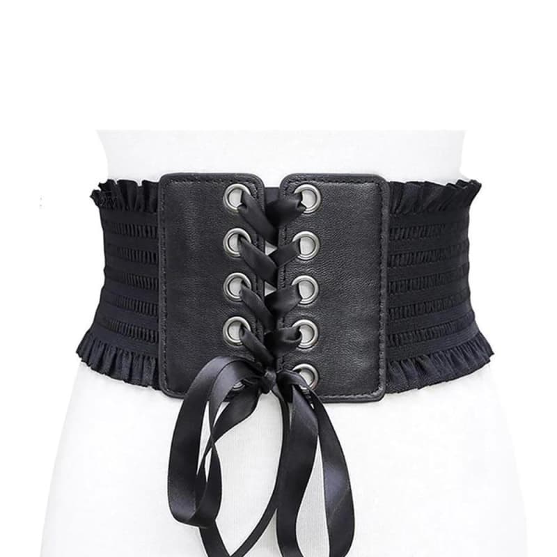 Corset Serre Taille Noir-Passion Steampunk