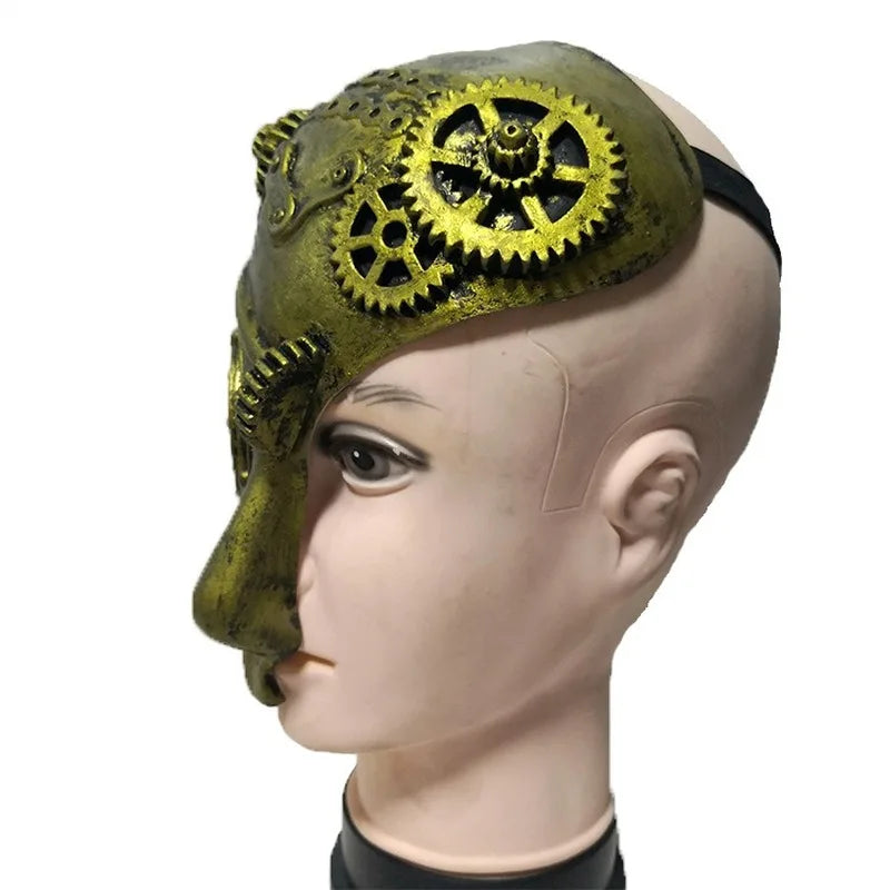 Demi Masque Carnaval Homme - Masque Robot Steampunk-Passion Steampunk