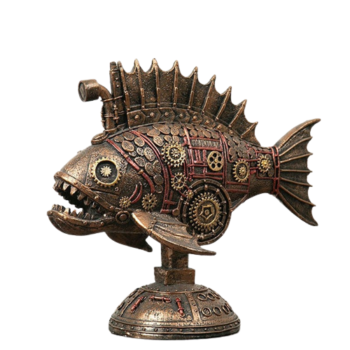 Décoration Steampunk - Piranha Mécanique-Passion Steampunk