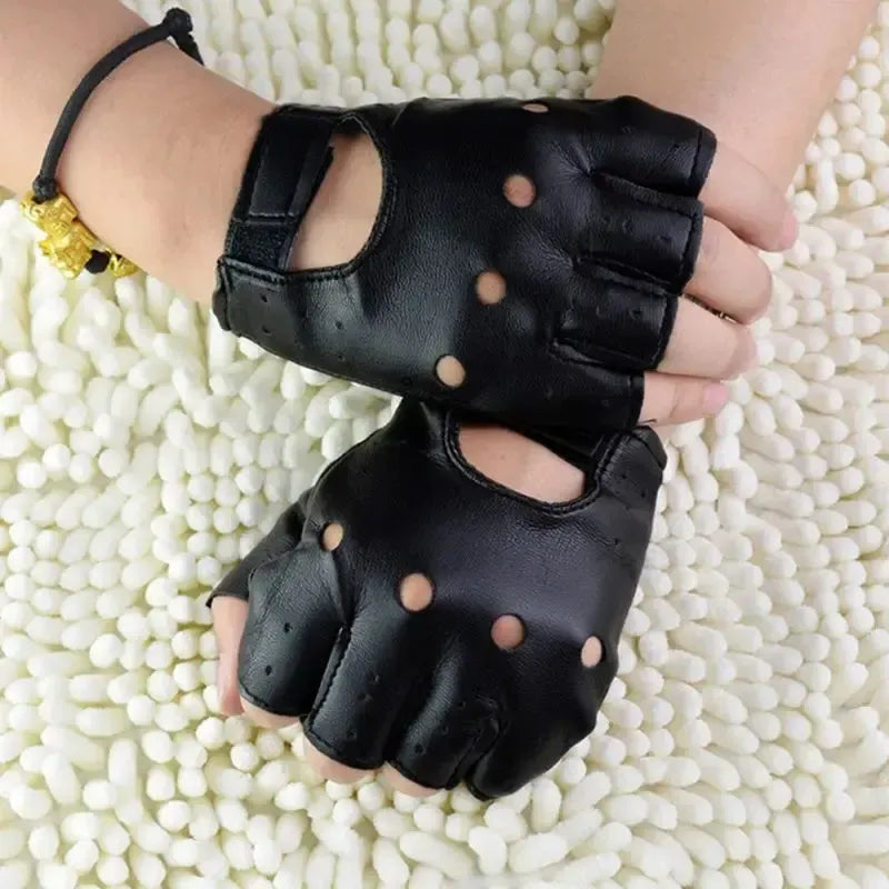 Gants Cuir Noir Femme - Glam Rock-Passion Steampunk