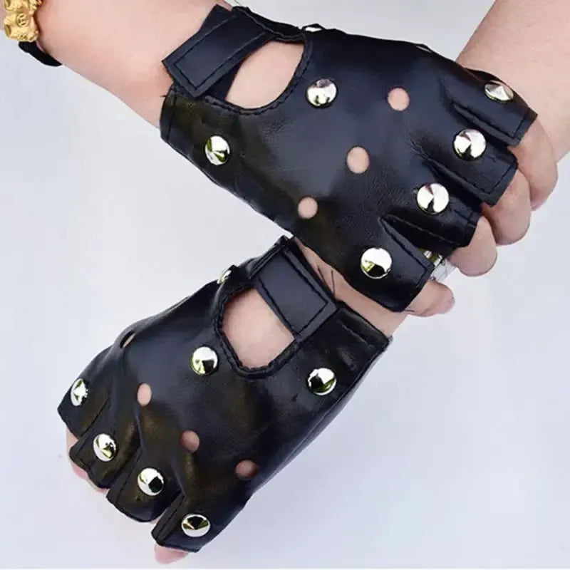 Gants Cuir Noir Femme - Glam Rock-Passion Steampunk