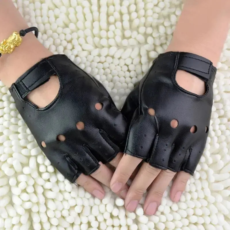 Gants Cuir Noir Femme - Glam Rock-Passion Steampunk