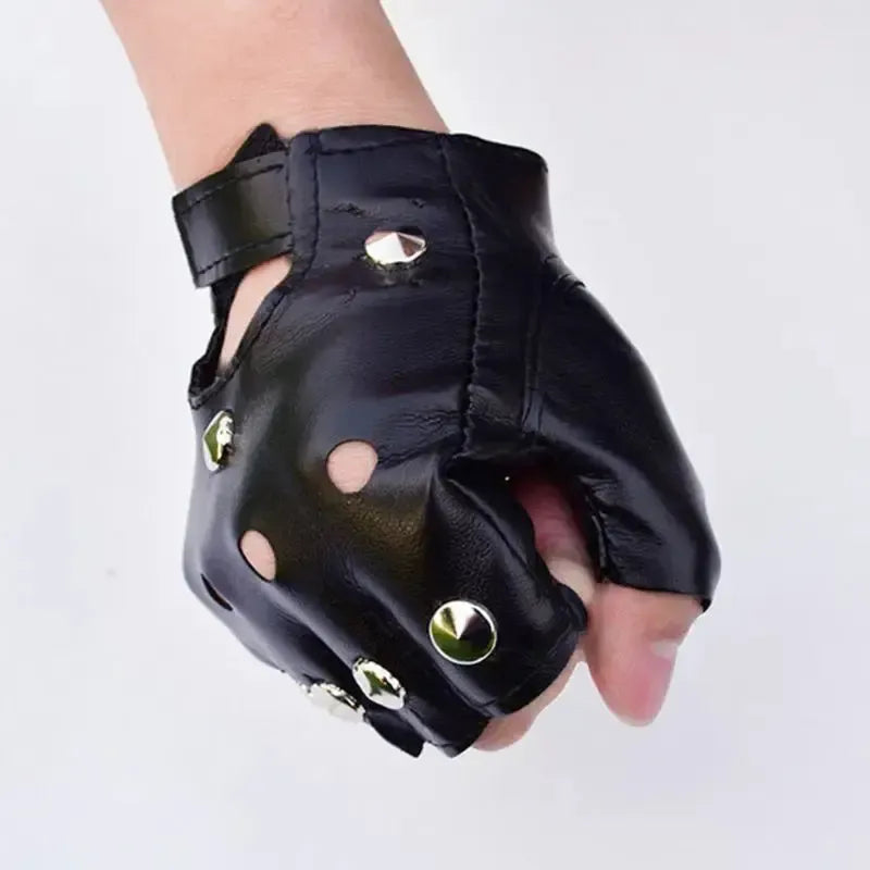 Gants Cuir Noir Femme - Glam Rock-Passion Steampunk