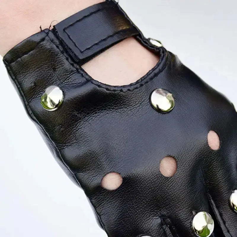 Gants Cuir Noir Femme - Glam Rock-Passion Steampunk