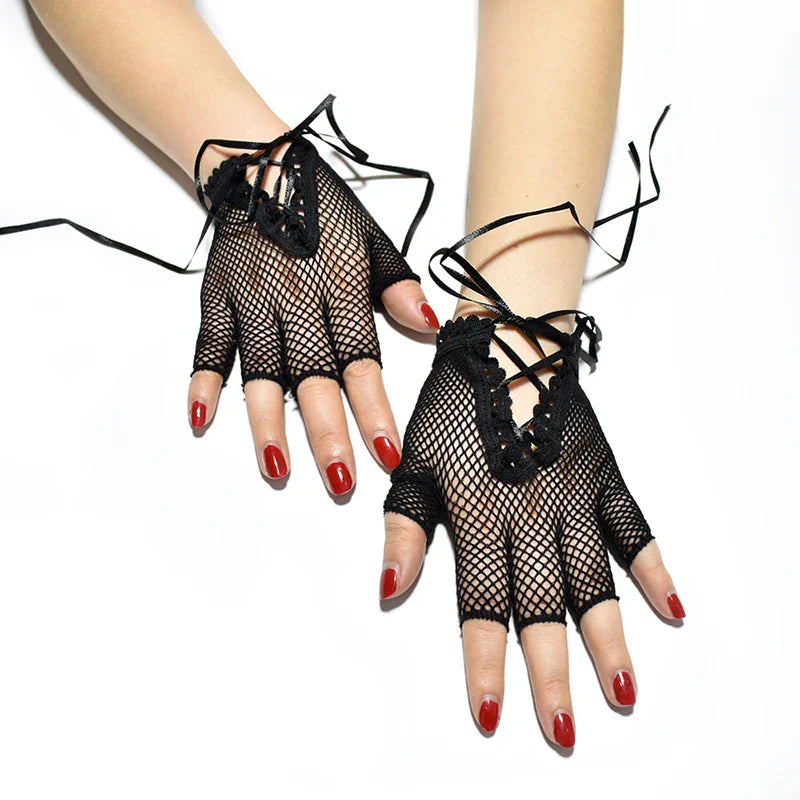 Gants Gotthiques Courts - Dark Mittens-Passion Steampunk