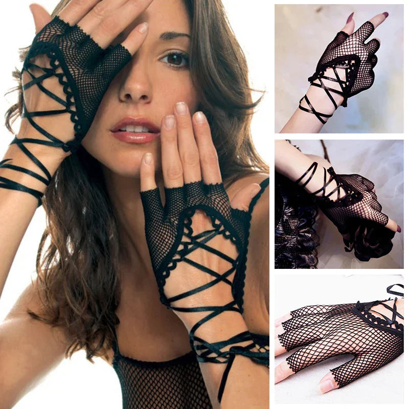 Gants Gotthiques Courts - Dark Mittens-Passion Steampunk