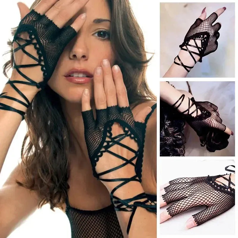 Gants Gotthiques Courts - Dark Mittens-Passion Steampunk