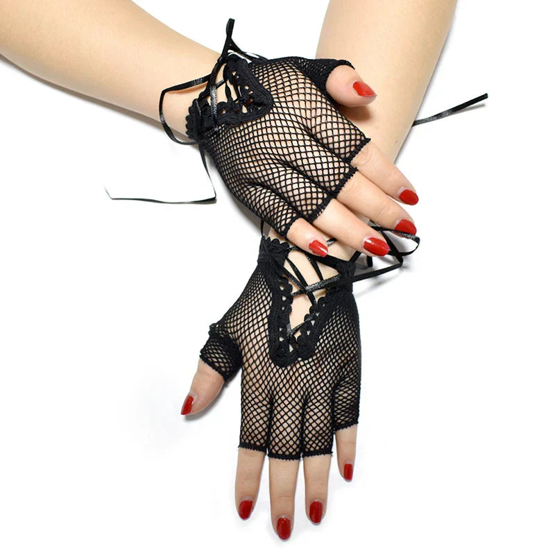 Gants Gotthiques Courts - Dark Mittens-Passion Steampunk
