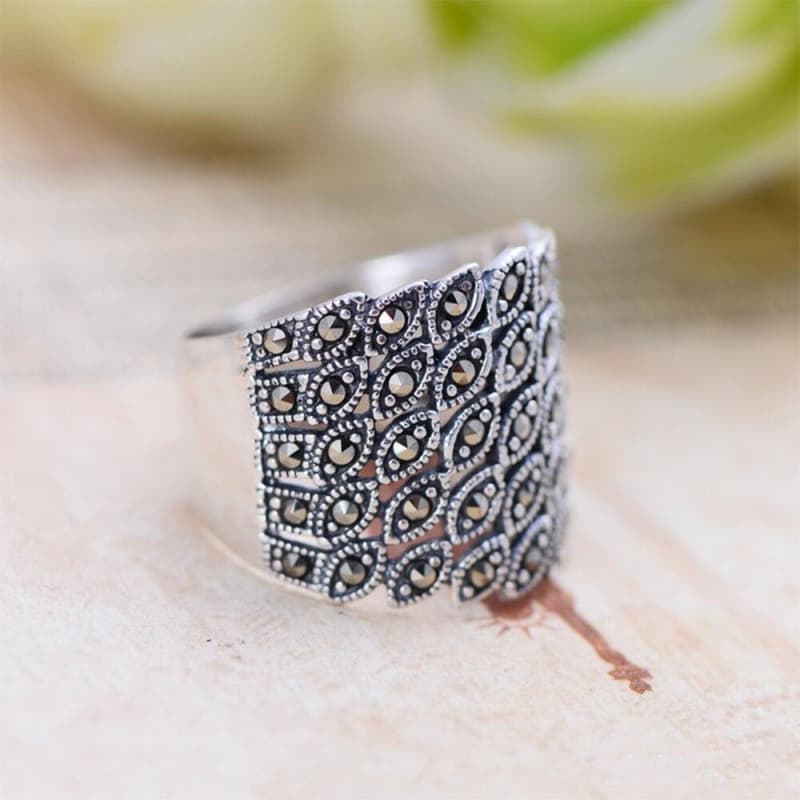 Bague Steampunk - Plumes de Paon-Passion Steampunk