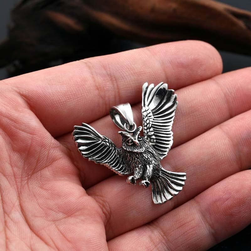 Pendentif Steampunk – Hibou Chromé-Passion Steampunk