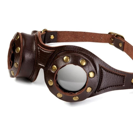 Lunette Steampunk Cuir Riveté - Style Rétro-Passion Steampunk