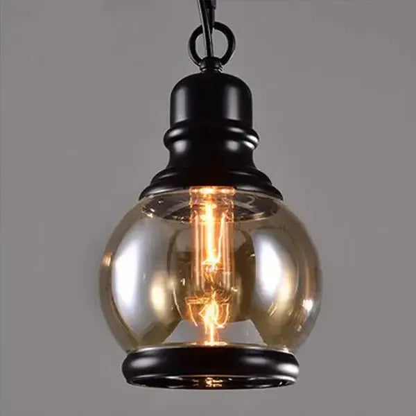 Lustre industriel - Verre Ambré-Passion Steampunk