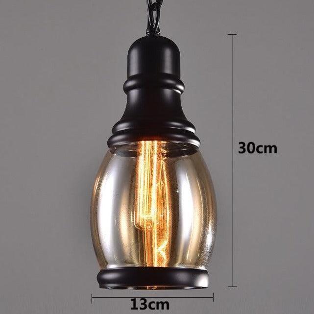 Lustre industriel - Verre Ambré-Passion Steampunk