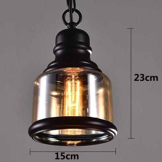 Lustre industriel - Verre Ambré-Passion Steampunk