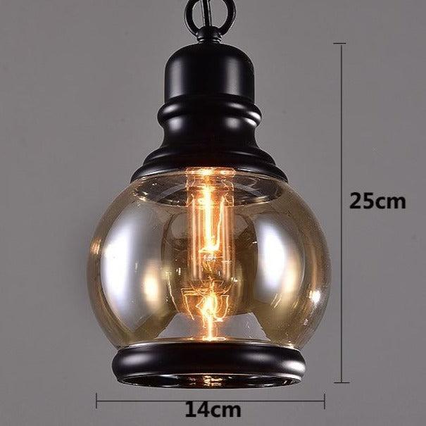 Lustre industriel - Verre Ambré-Passion Steampunk