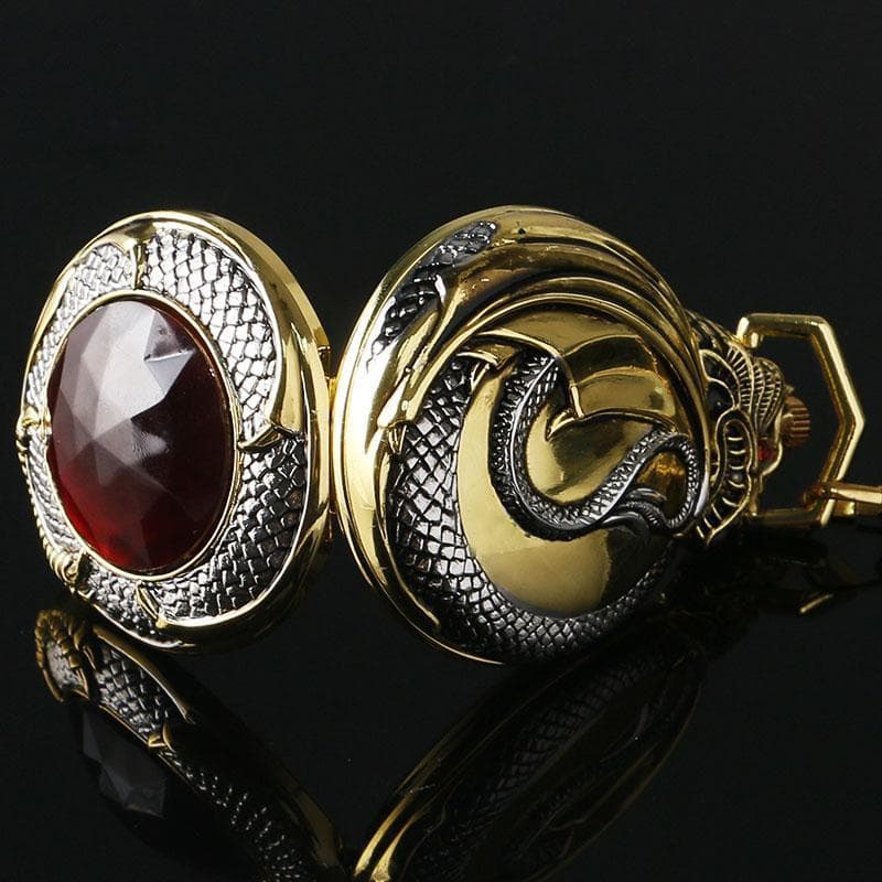 Montre a Gousset Dragon Rouge-Passion Steampunk