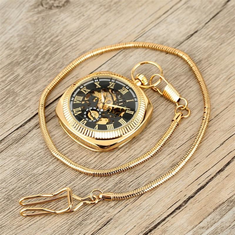 Montre Gousset Plaqué Or - Carré Français-Passion Steampunk