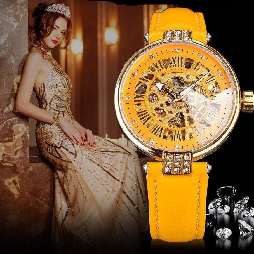 Montre Squelette - Jaune-Passion Steampunk