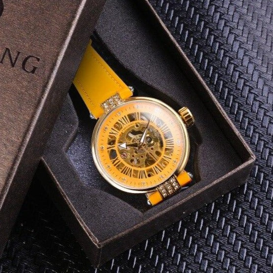 Montre Squelette - Jaune-Passion Steampunk