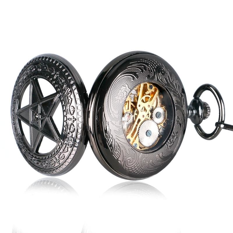 Montre Gothique a Gousset - Pentagramme-Passion Steampunk